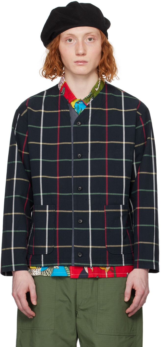 

Темно-синий кардиган с оконным стеклом Engineered Garments