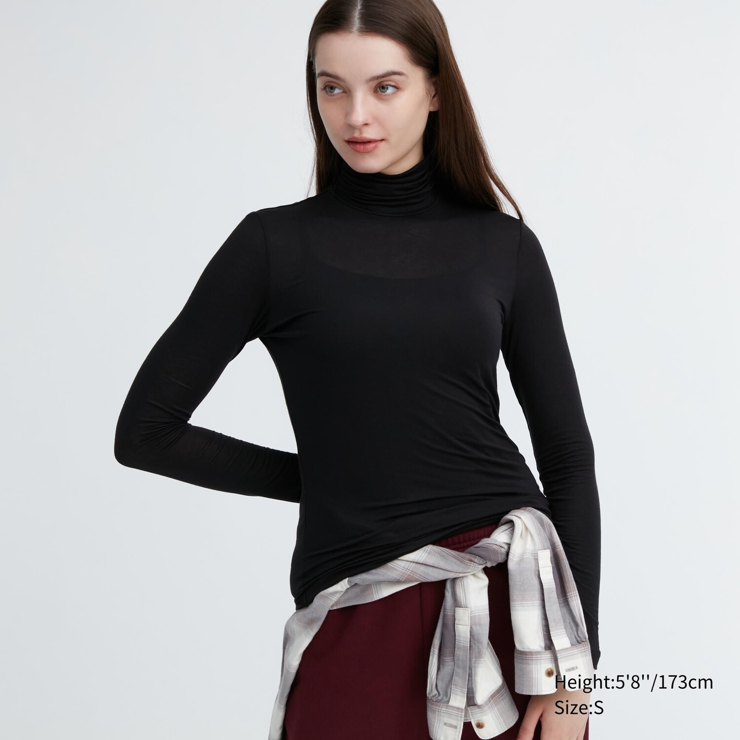 

Футболка heattech ultralight термальная с высоким воротом UNIQLO, черный