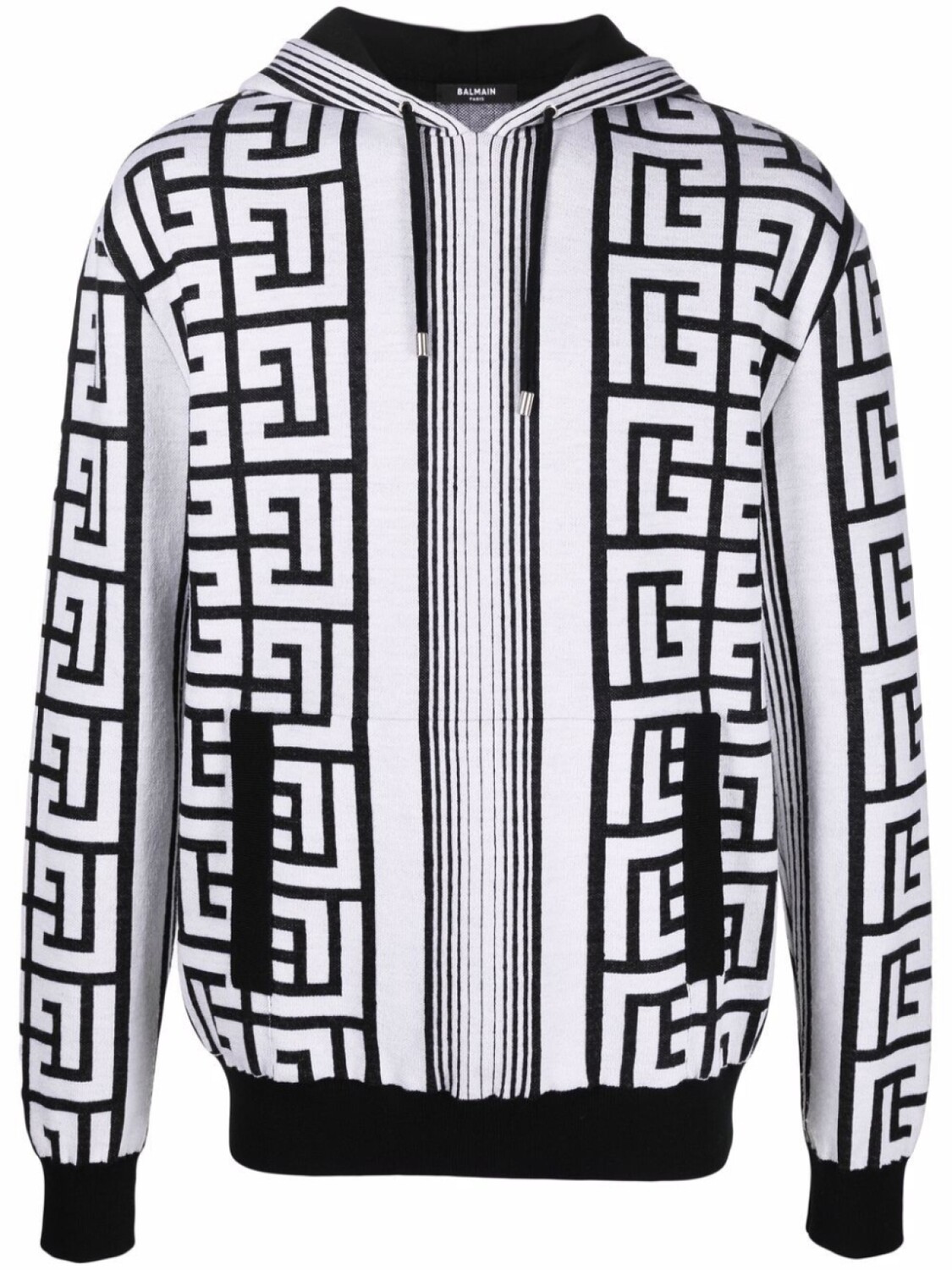 

Худи с кулиской и монограммой Balmain, белый