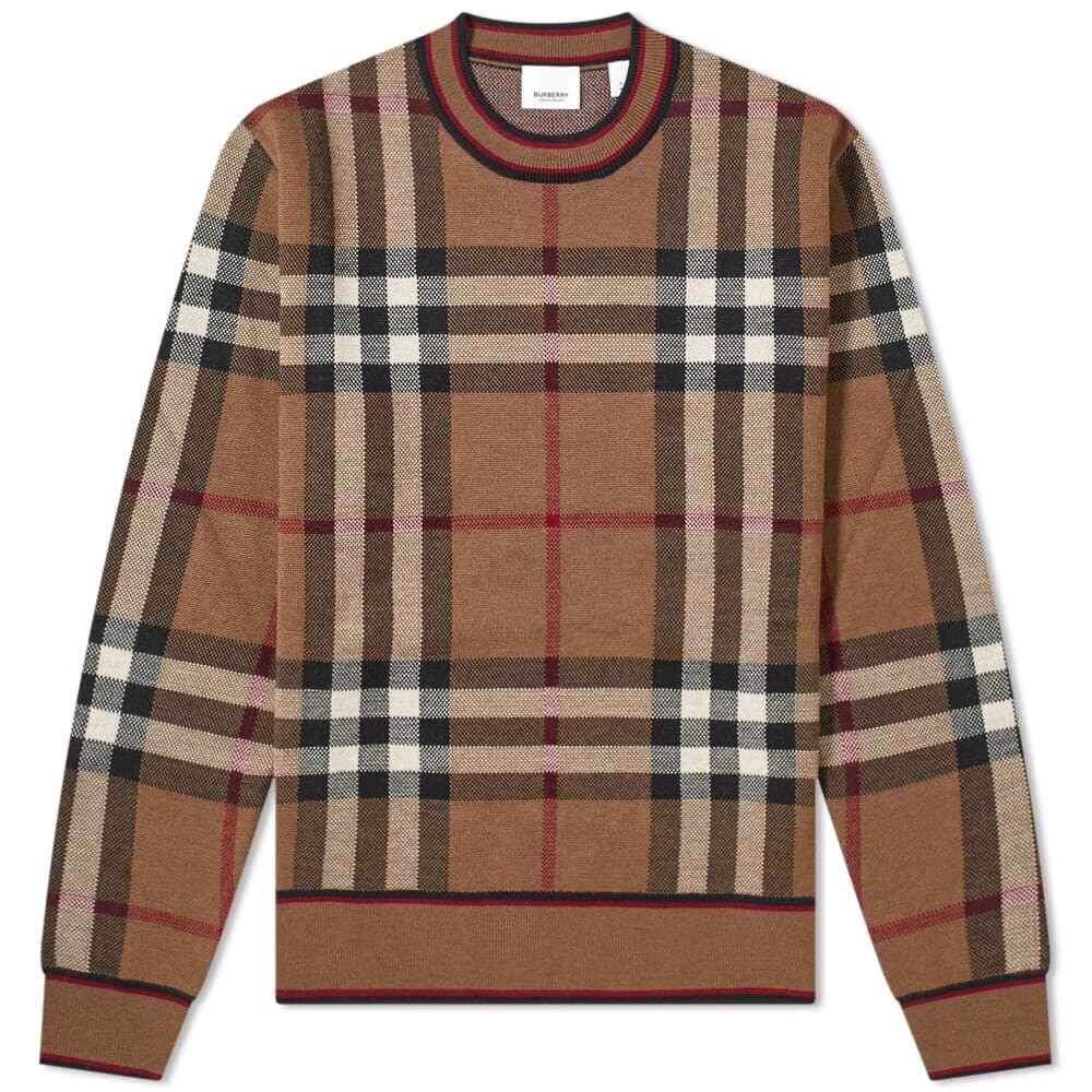 

Джемпер Burberry Naylor Check Crew Knit, Коричневый