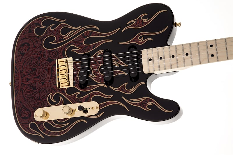 Fender James Burton Telecaster, кленовый гриф, красное пламя пейсли James Burton Telecaster, Maple Fingerboard, Red Paisley Flames