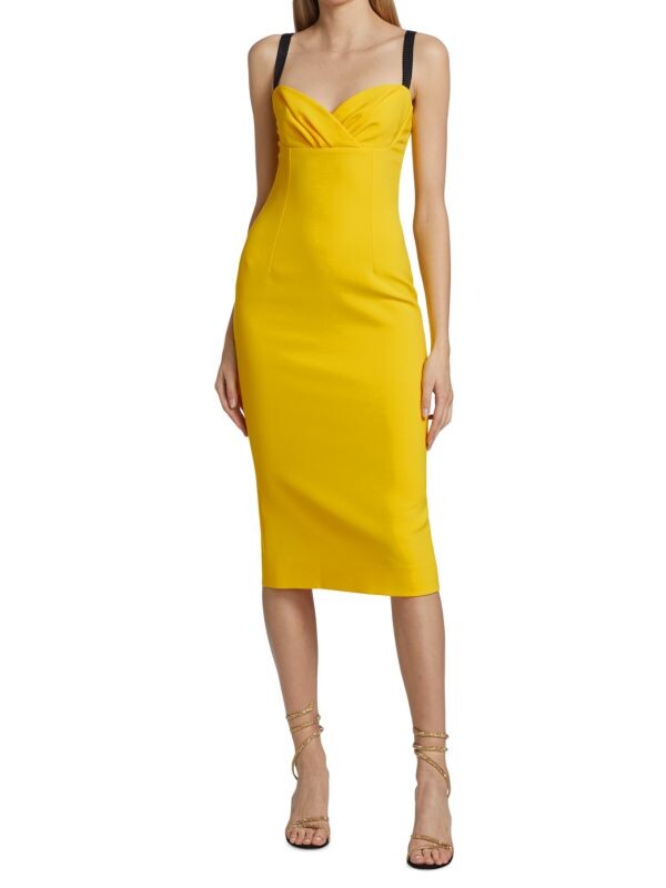 

Платье миди с контрастными бретельками DOLCE&GABBANA Lemon