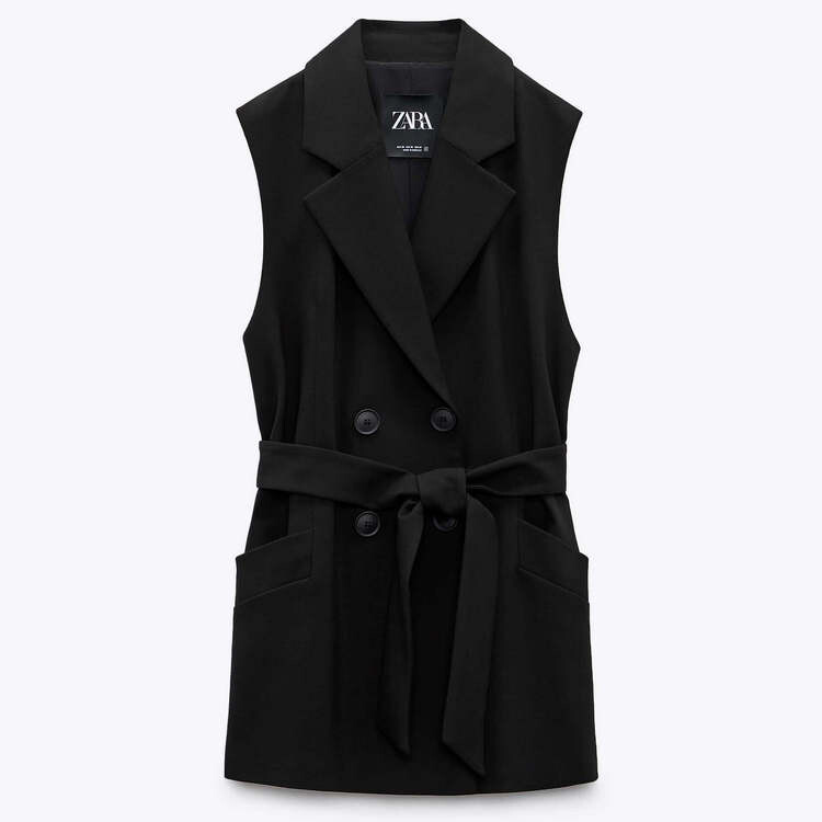 

Жилет Zara Wrap With Belt, черный