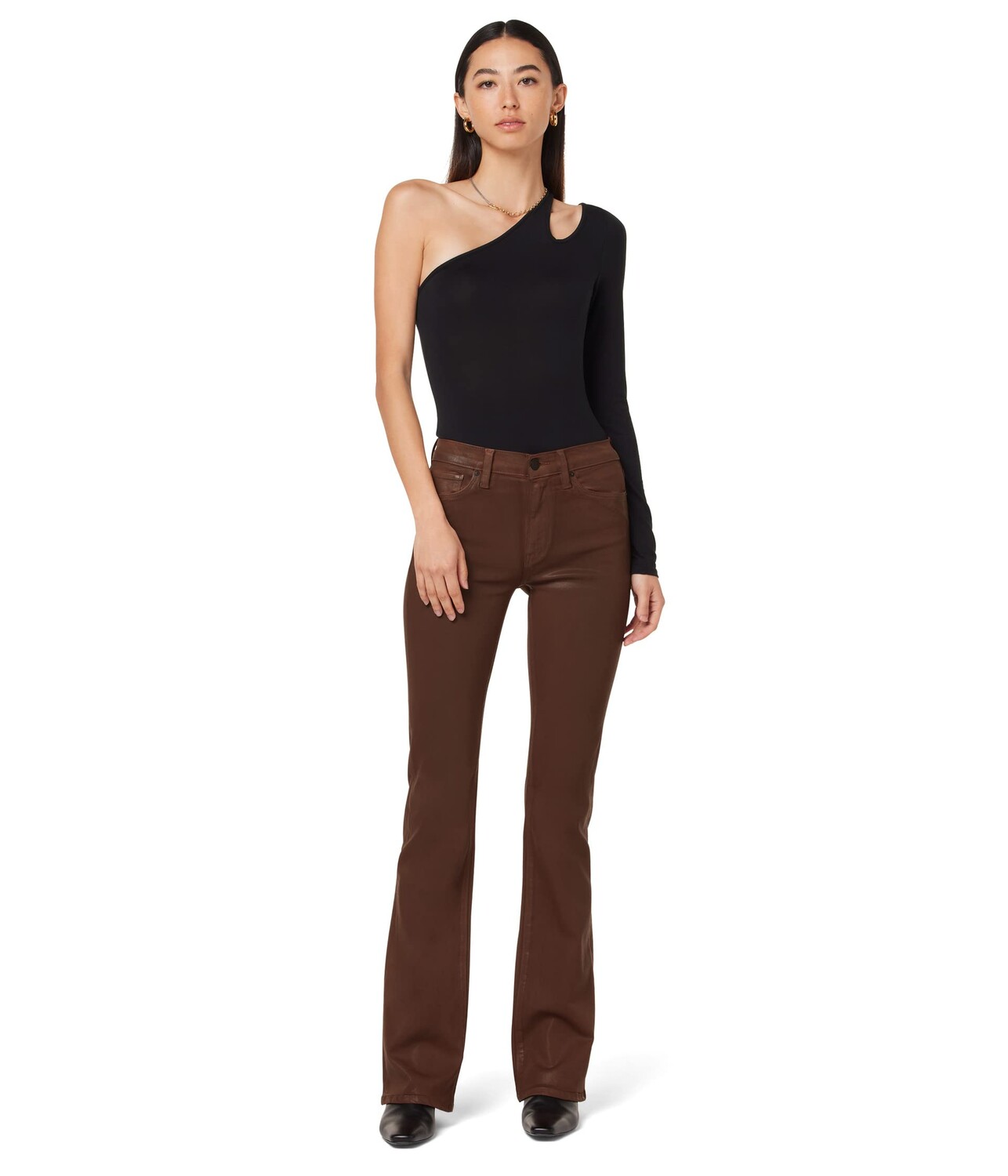 

Джинсы Hudson Jeans, Barbara High-Rise Bootcut in Coated Tortoise Shell