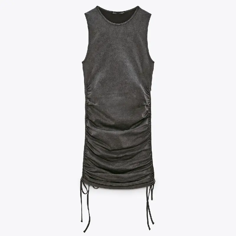 

Платье Zara Seamless With Gathered Details, серый