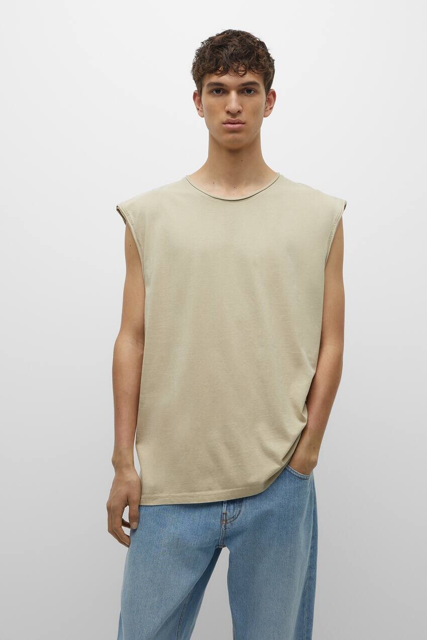 

Топ для окрашивания одежды с широкими бретельками Pull&Bear, песочный, Бежевый