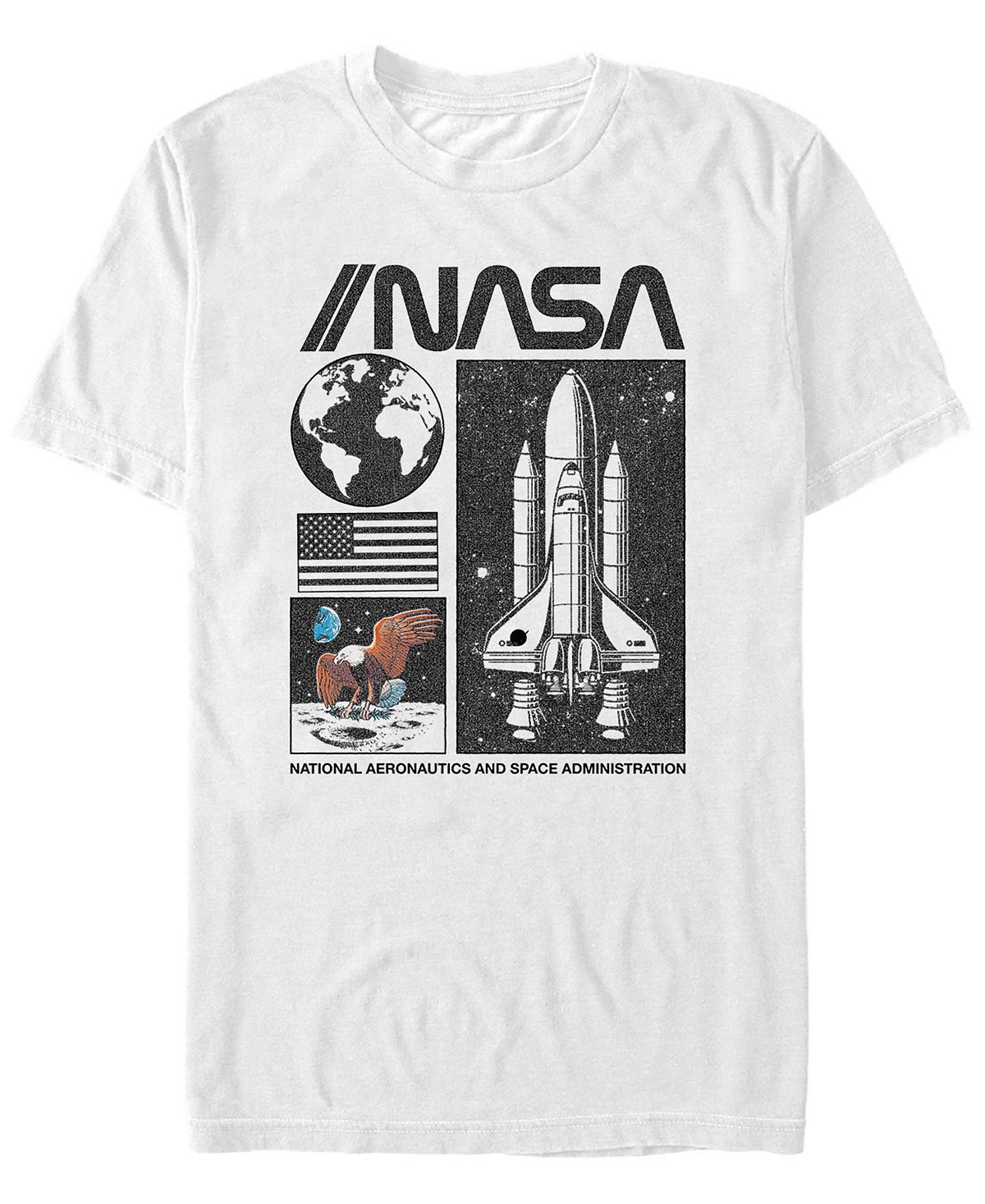 Мужская футболка с коротким рукавом национального управления по аэронавтике и исследованию космического пространства наса Fifth Sun, белый