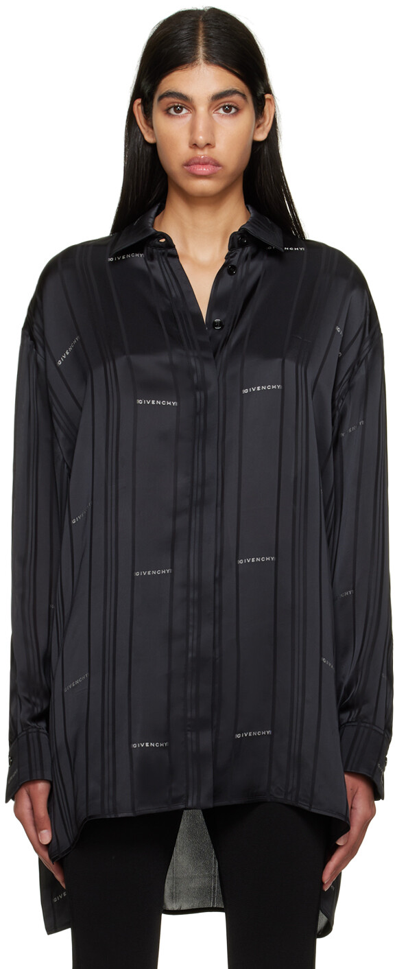 

Черная полосатая рубашка Givenchy