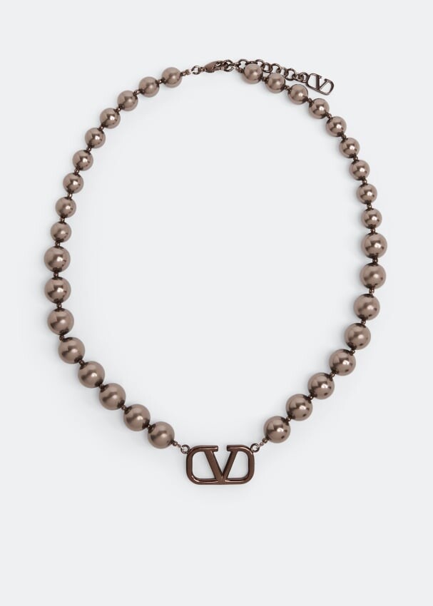 

Ожерелье VALENTINO GARAVANI VLogo Signature pearl necklace, серый