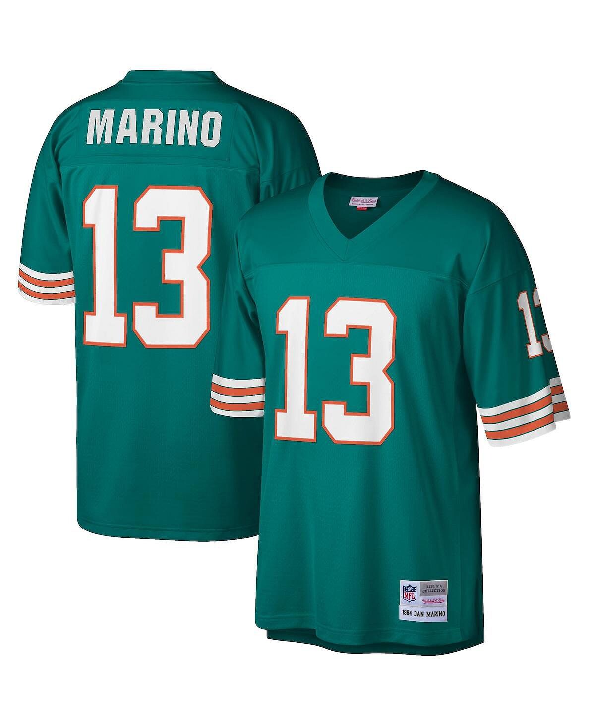 

Мужская футболка dan marino aqua miami dolphins 1984 года, отставной игрок, копия джерси legacy Mitchell & Ness