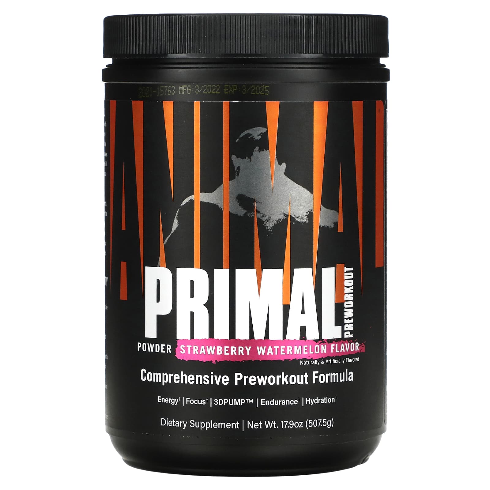 Пищевая Добавка Universal Nutrition Animal Primal Powder перед тренировкой, клубника / арбуз, 507,5 г