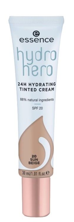 Essence Hydro Hero 24h Hydrating Tinted Cream ВВ крем для лица, 20 Sun Beige праймер для лица essence hydro hero 30 мл