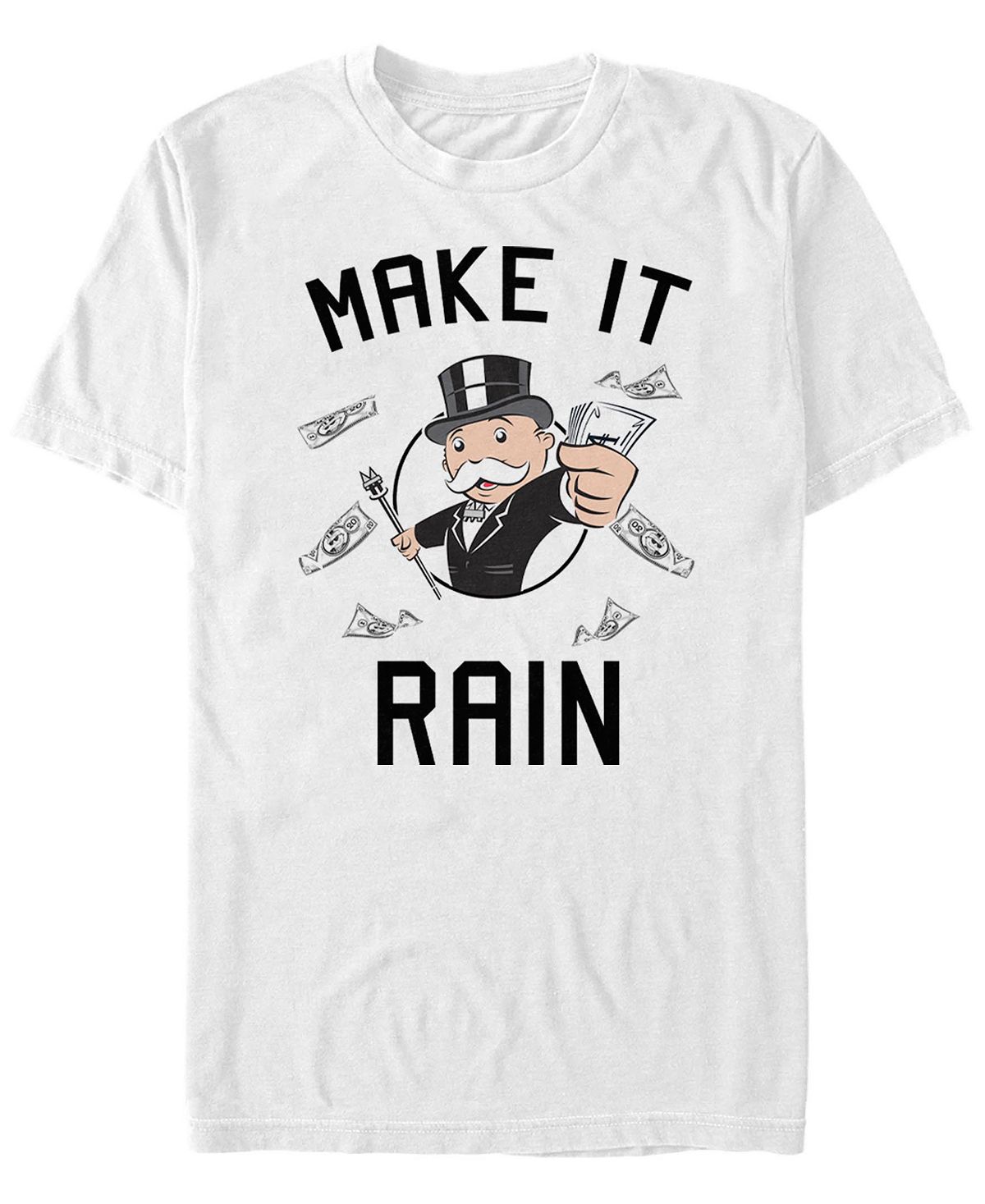 цена Мужская футболка с коротким рукавом make it rain от monopoly Fifth Sun, белый