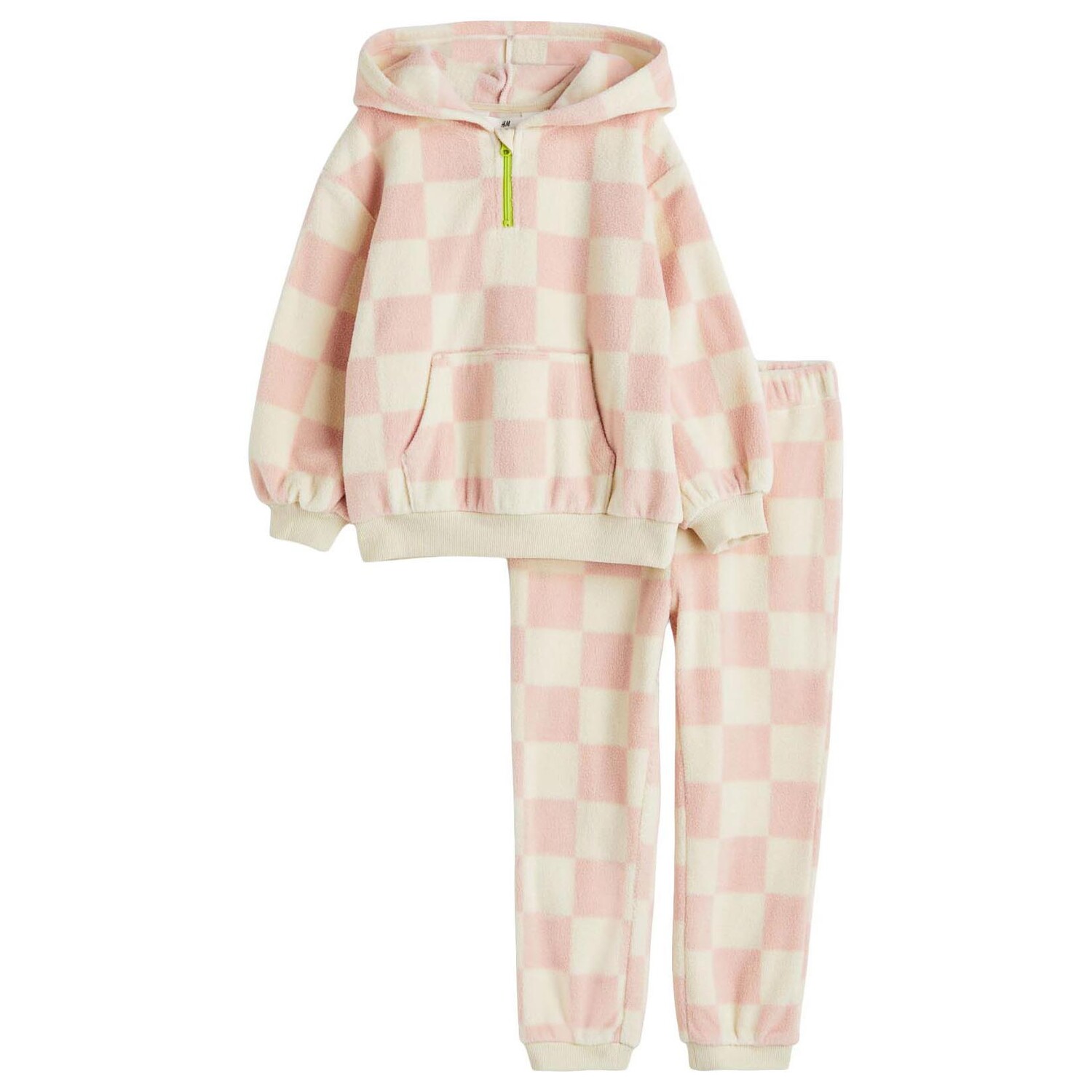 

Комплект H&M Patterned Fleece Checked, 2 предмета, светло-розовый