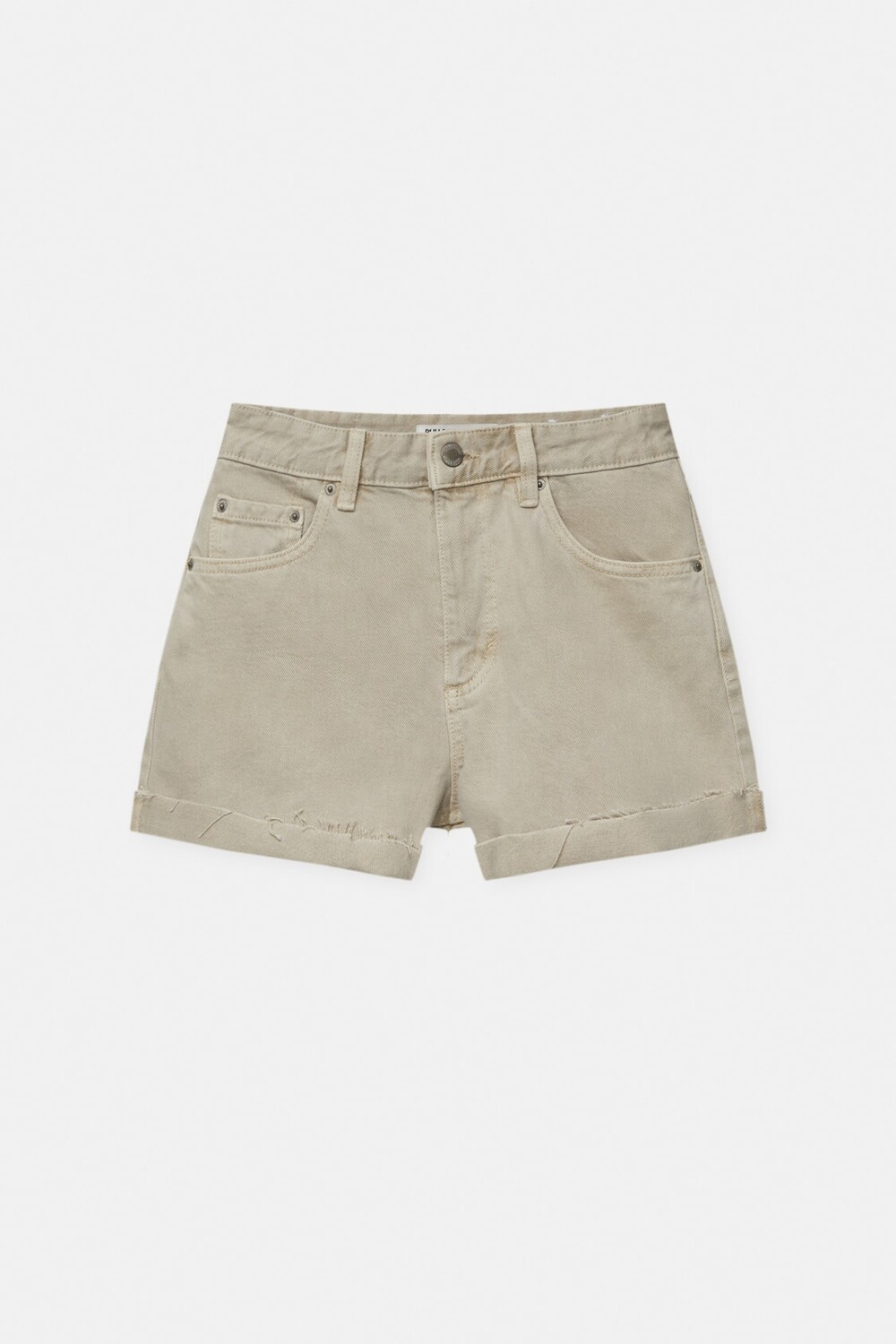 

Шорты Pull&Bear Mid Waist Denim Bermuda, бежевый