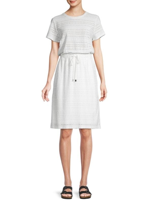 

Блузонное платье Calvin Klein с люверсами Soft, белый