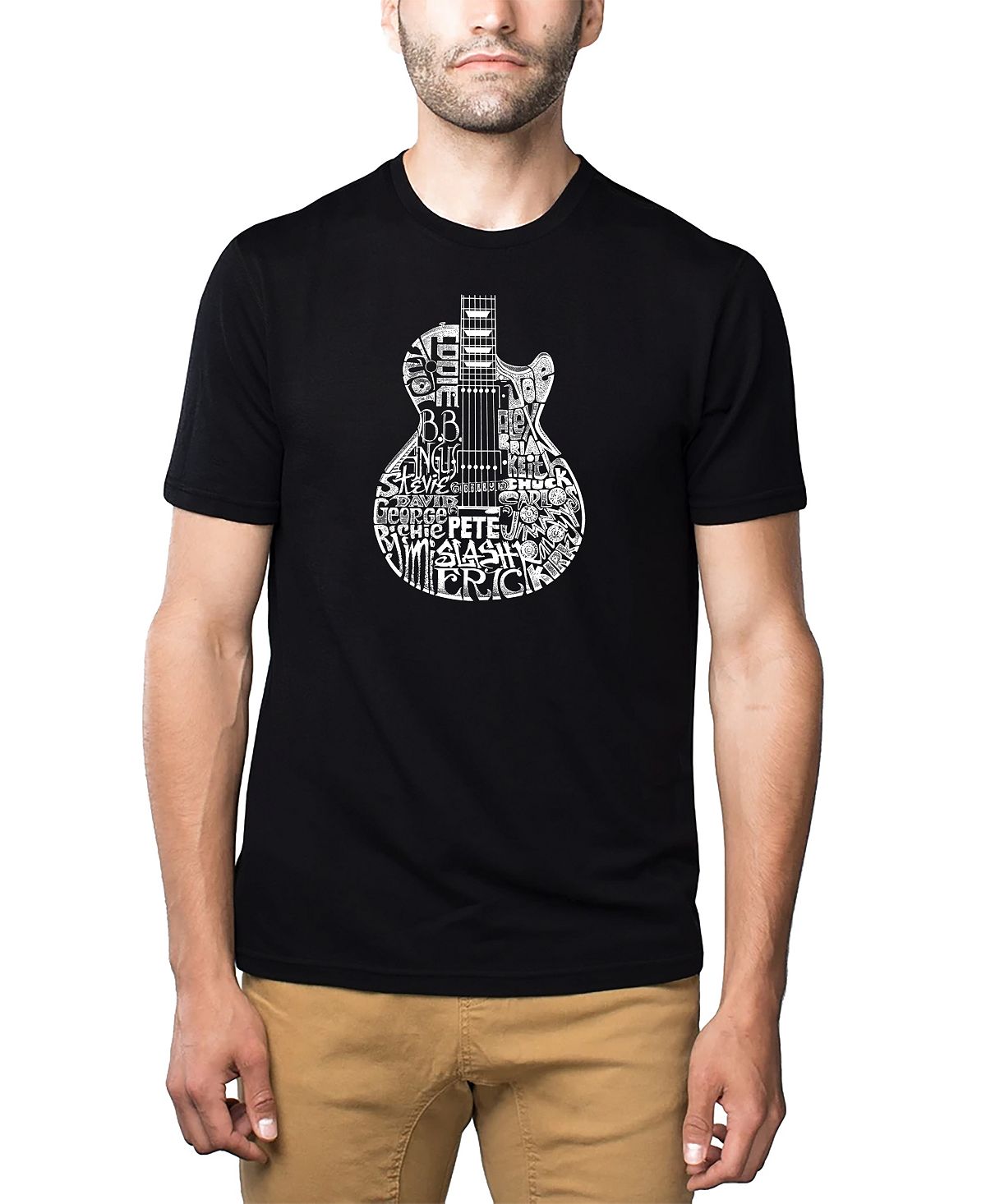 Мужская футболка premium blend word art rock guitar body word art футболка LA Pop Art, черный