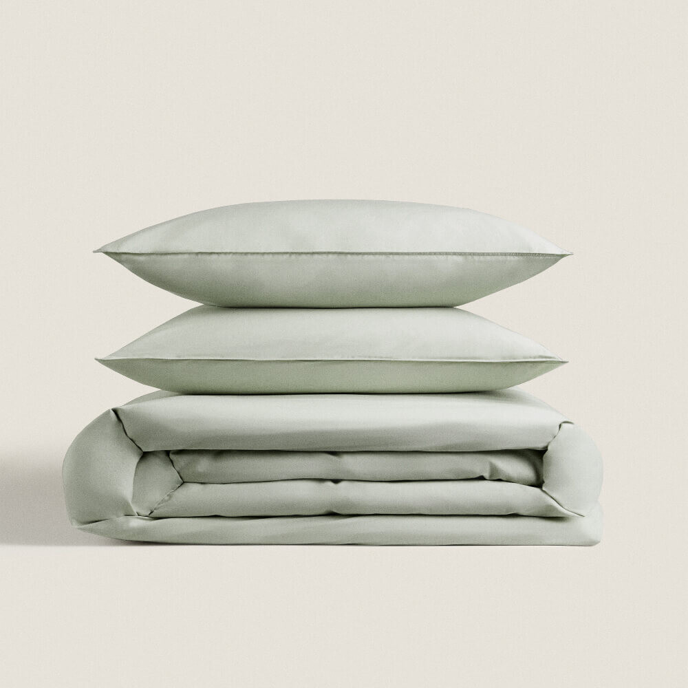 

Пододеяльник Zara Home Double Topstitched, зеленый