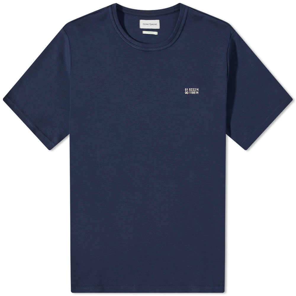 

Футболка Oliver Spencer Coordinates Heavy Tee, Синий