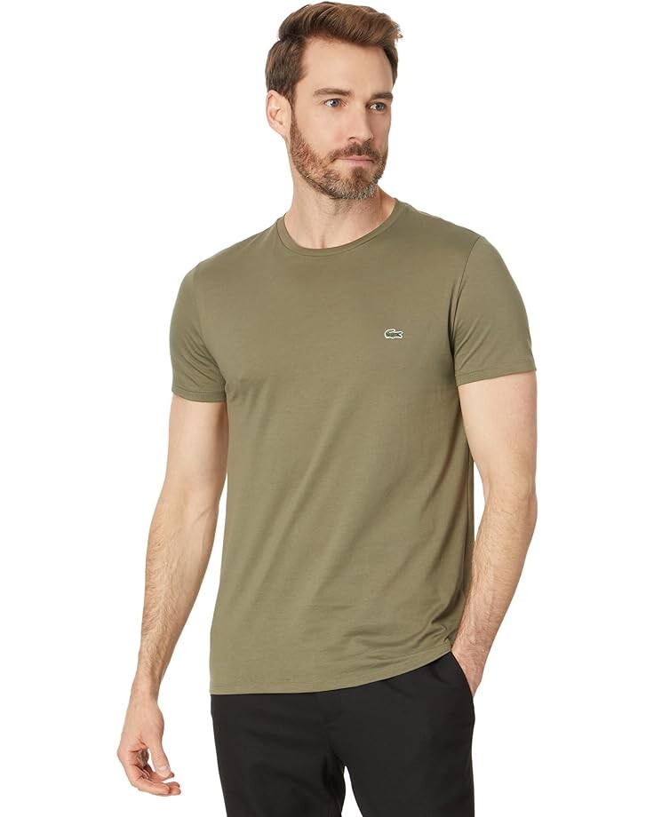 

Футболка Lacoste Short Sleeve Pima Crewneck, зеленый