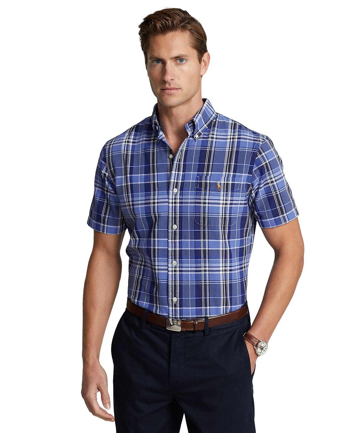 Мужская оксфордская рубашка классического кроя Polo Ralph Lauren, мульти 1441548