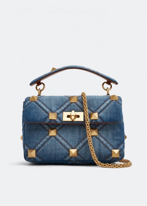 

Сумка VALENTINO GARAVANI Roman Stud medium shoulder bag, синий