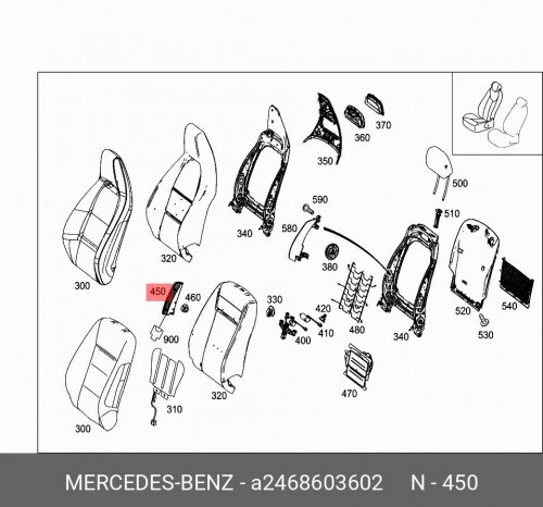 

Подушка безопасности в спинке переднего A2468603602 MERCEDES-BENZ