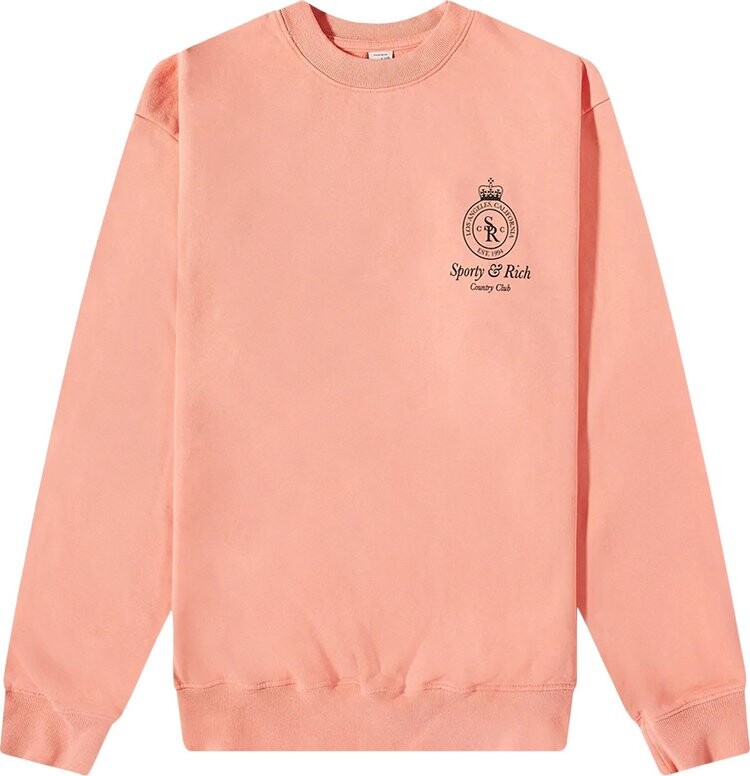 

Толстовка Sporty & Rich Crown Crewneck 'Grapefruit/Black', розовый