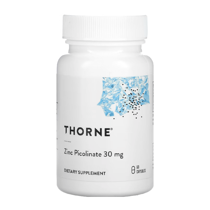 Пиколинат цинка Thorne Research 30 мг, 60 капсул sports research пиколинат цинка 50 мг 60 мягких таблеток