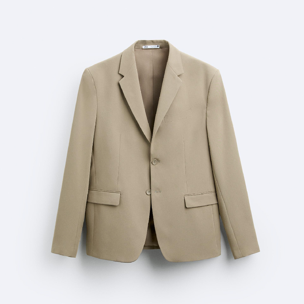 Пиджак Zara Comfort Suit, светло-коричневый пиджак zara suit with seersucker detail светло серый