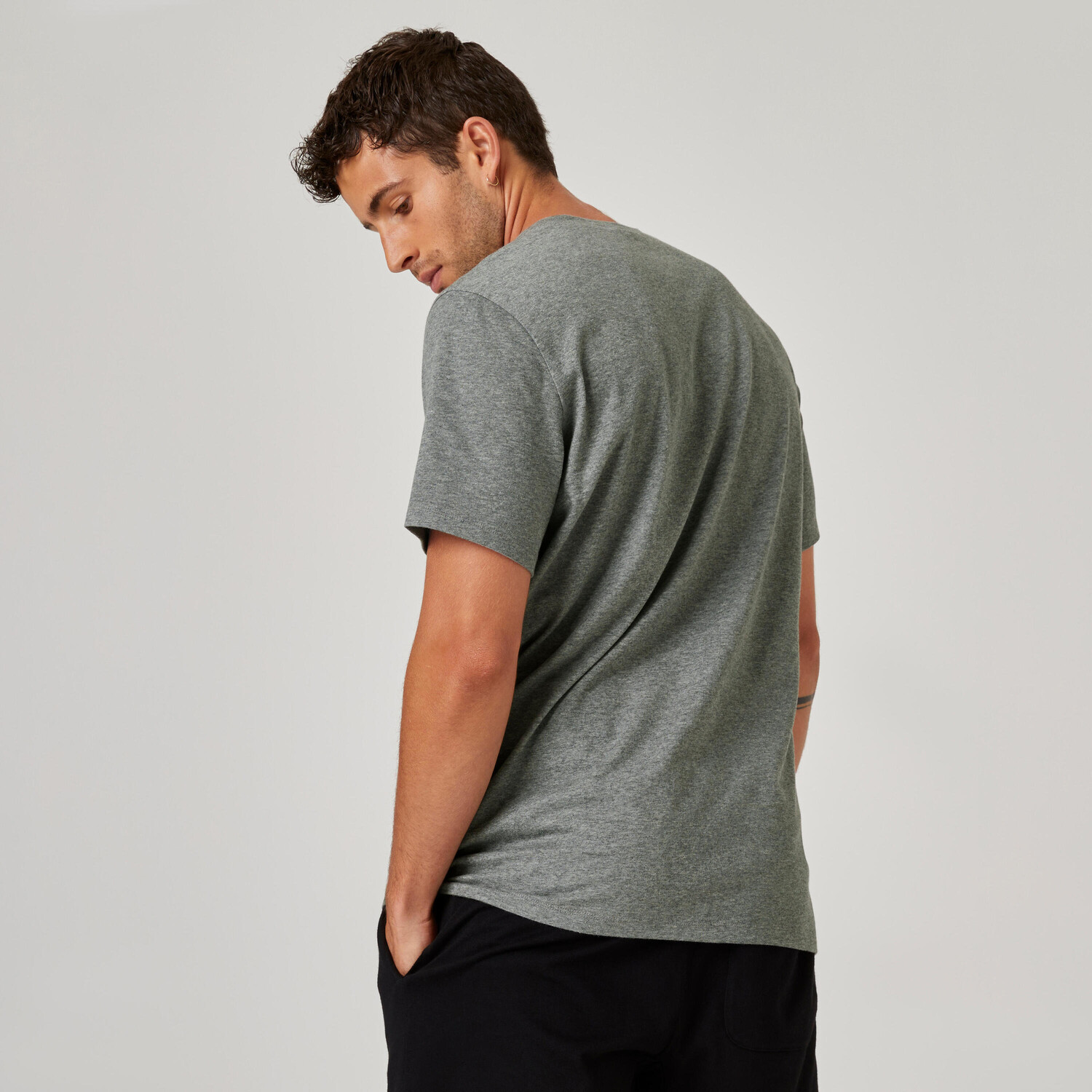 

Футболка 500 Fitness Regular Round Neck Хлопок Мужская Синяя DOMYOS, темно-синий
