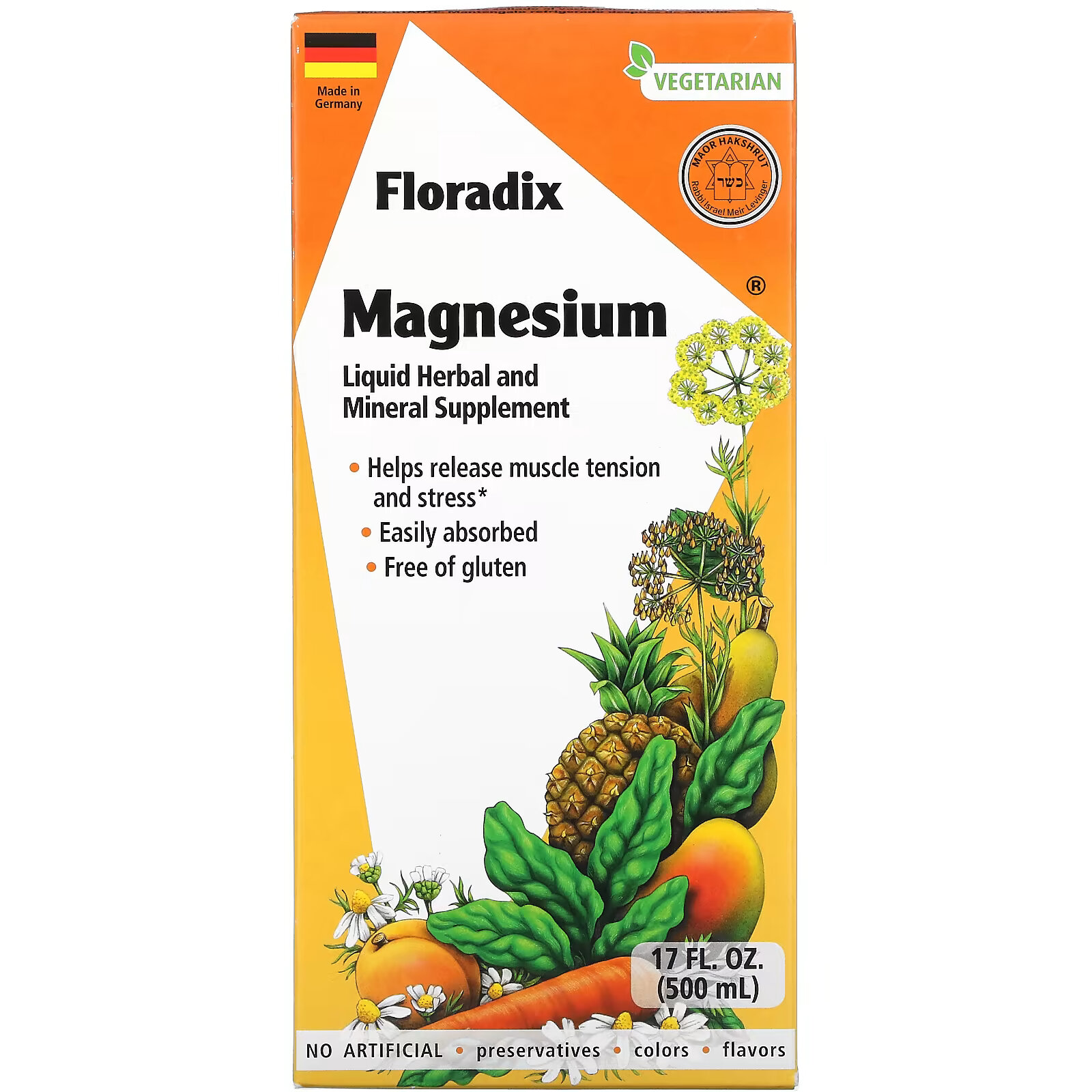 Gaia Herbs, Floradix, добавка с магнием, 500 мл (17 жидк. унций) gaia herbs floradix calcium magnesium 17 fl oz 500 ml