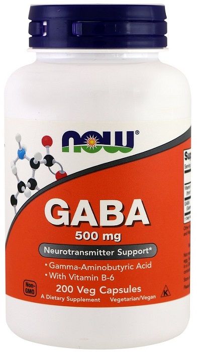 Now Foods GABA With Vitamin B6 500 mg препарат, укрепляющий иммунитет и поддерживающий нервную систему, 200 шт.