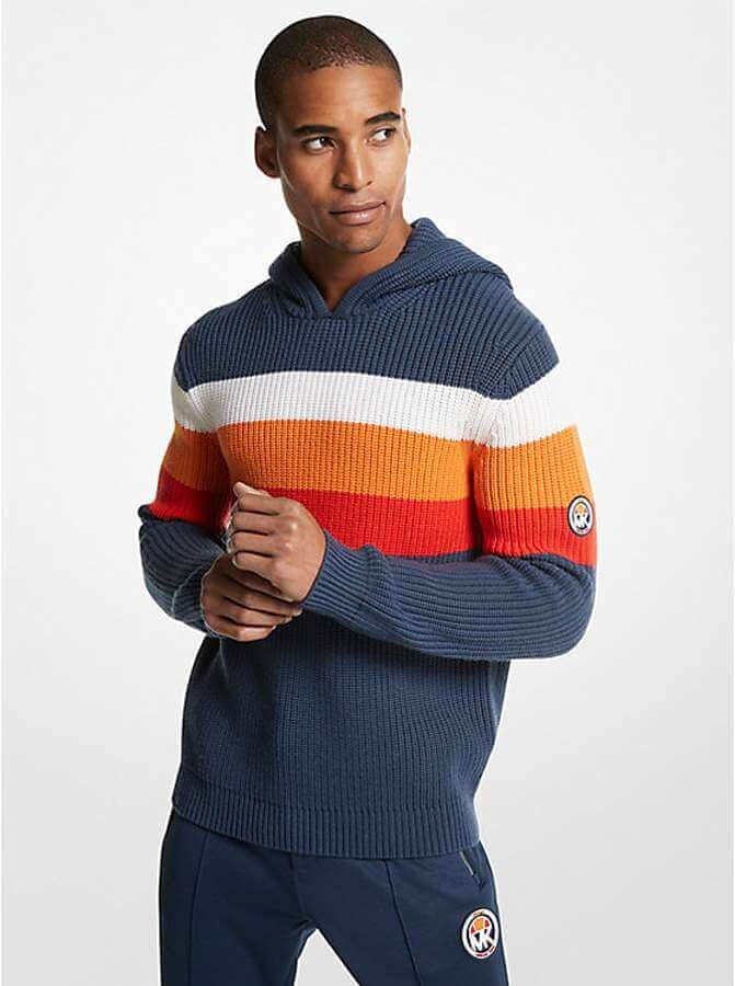 

Худи Michael Kors MK X ellesse Ribbed Cotton Blend, темно-синий