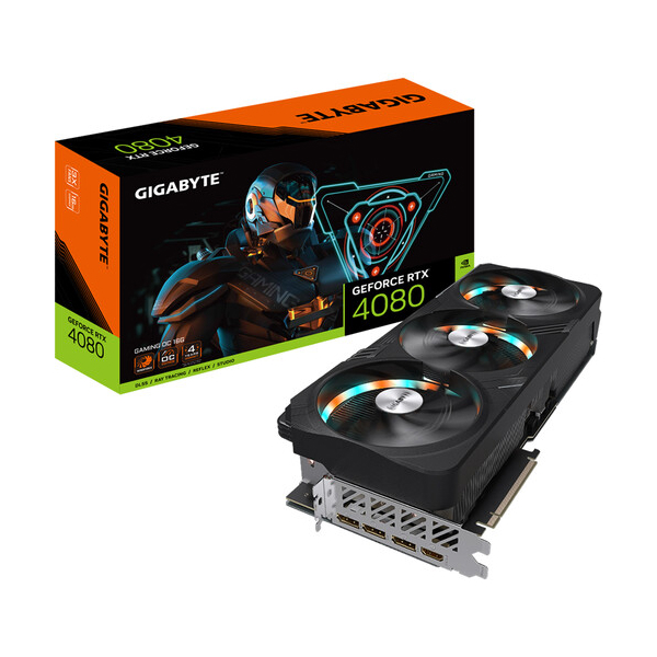 Видеокарта Gigabyte GeForce RTX 4080 Gaming OC, 16ГБ, GV-N4080GAMING OC-16GD, черный