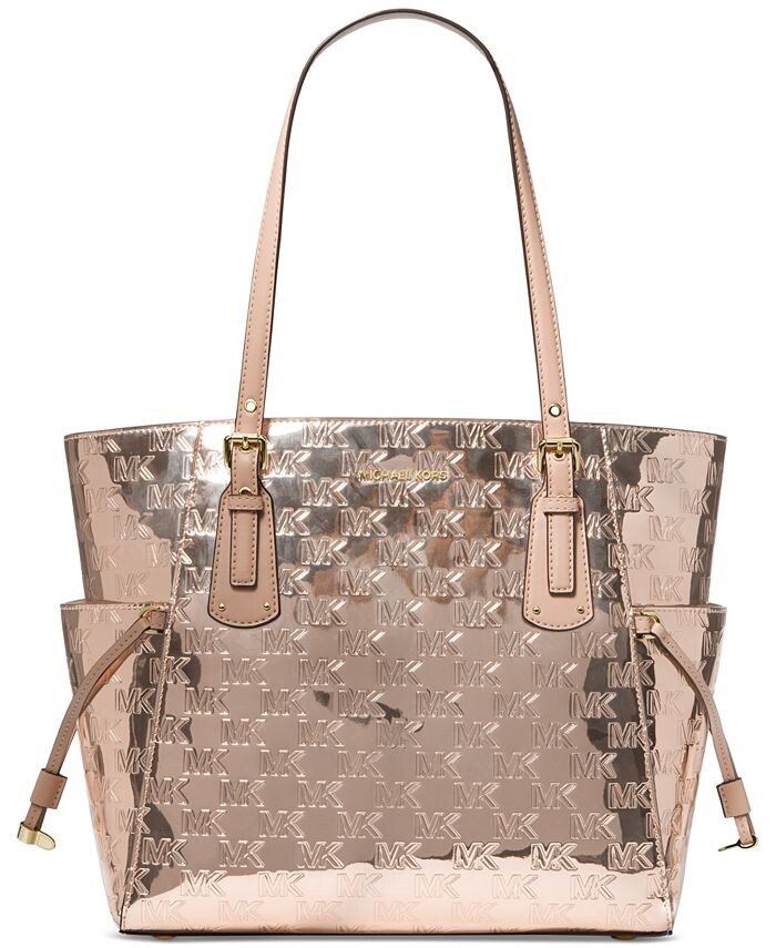 

Большая сумка-тоут с тиснением East West Michael Kors, цвет Rose Gold