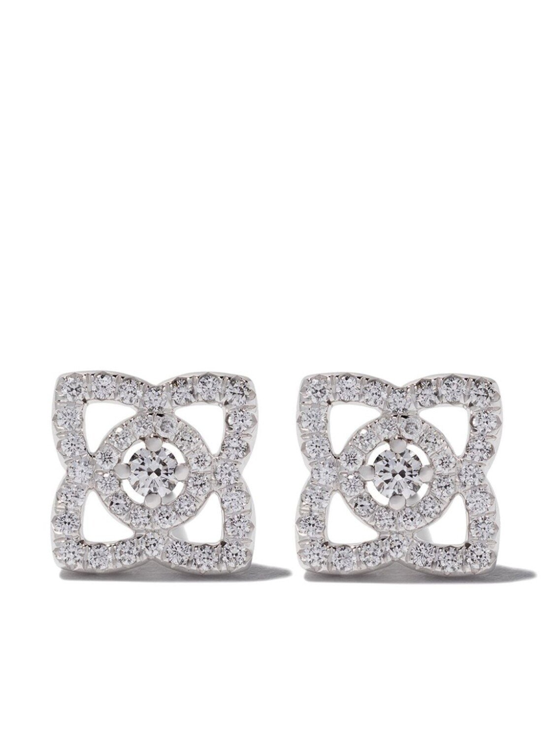 

Серьги-гвоздики Enchanted Lotus из белого золота с бриллиантами De Beers Jewellers, серебряный
