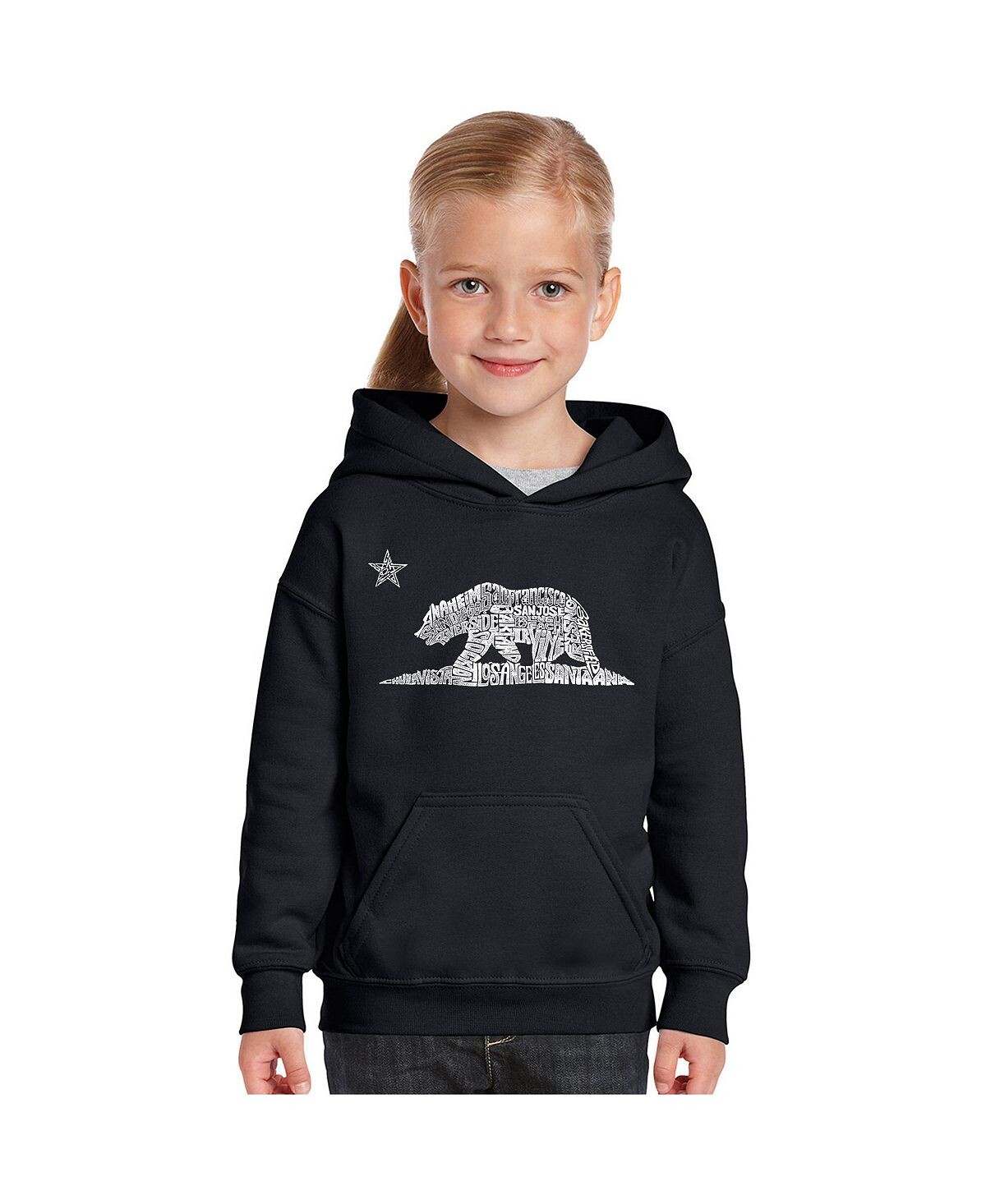 

Толстовка с капюшоном Big Girl's Word Art - California Bear LA Pop Art