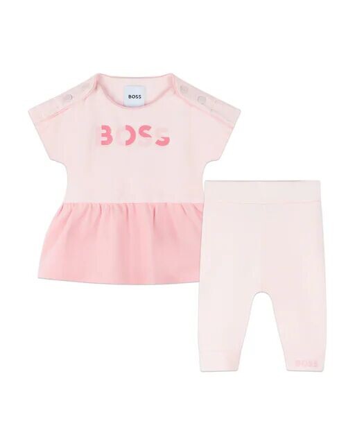 

Комплект из платья и леггинсов для девочки Boss Kidswear, розовый