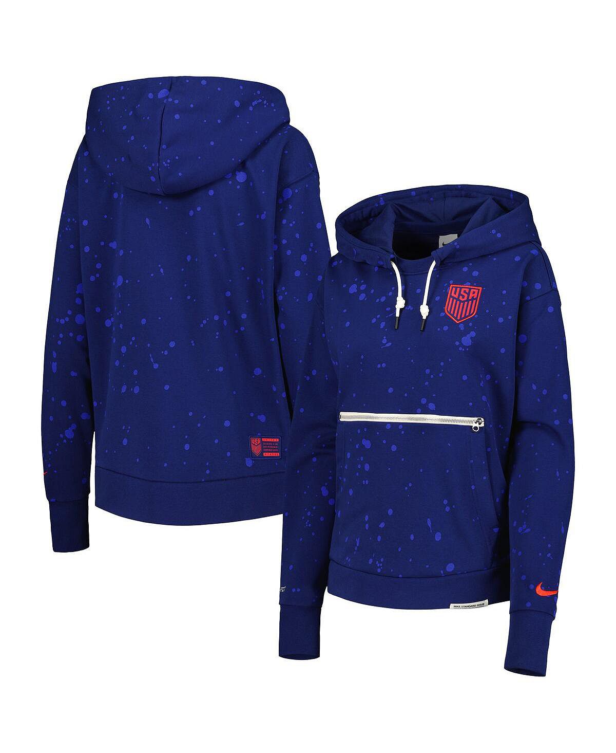 цена Женский темно-синий пуловер с капюшоном USMNT Standard Issue Nike, темно-синий