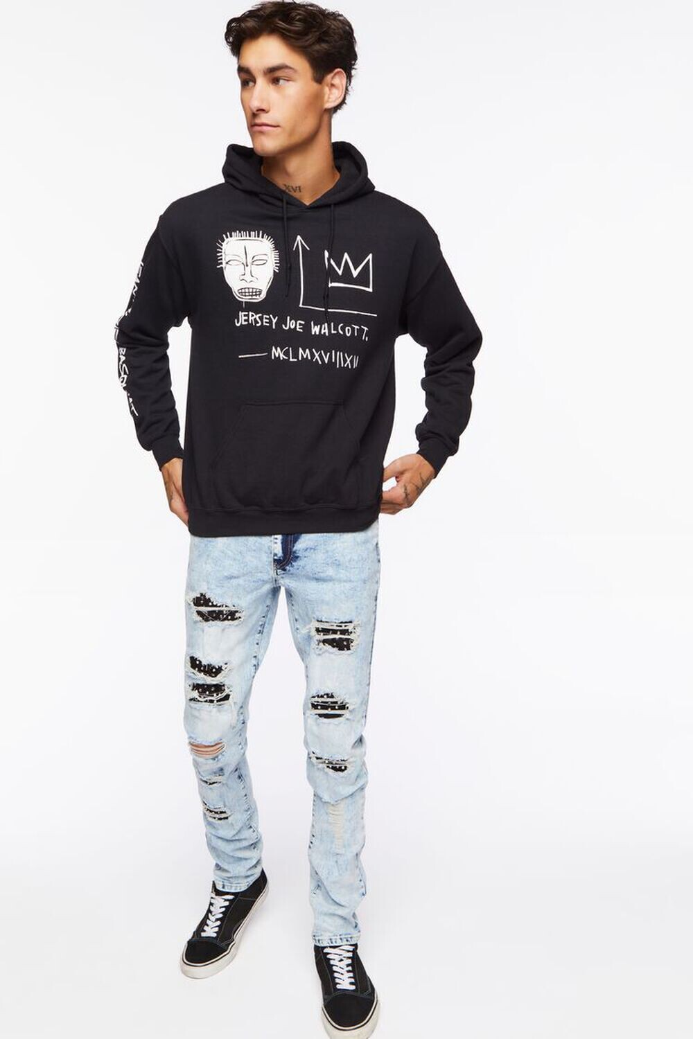 

Отбеленные джинсы скинни с потертостями Forever 21, деним