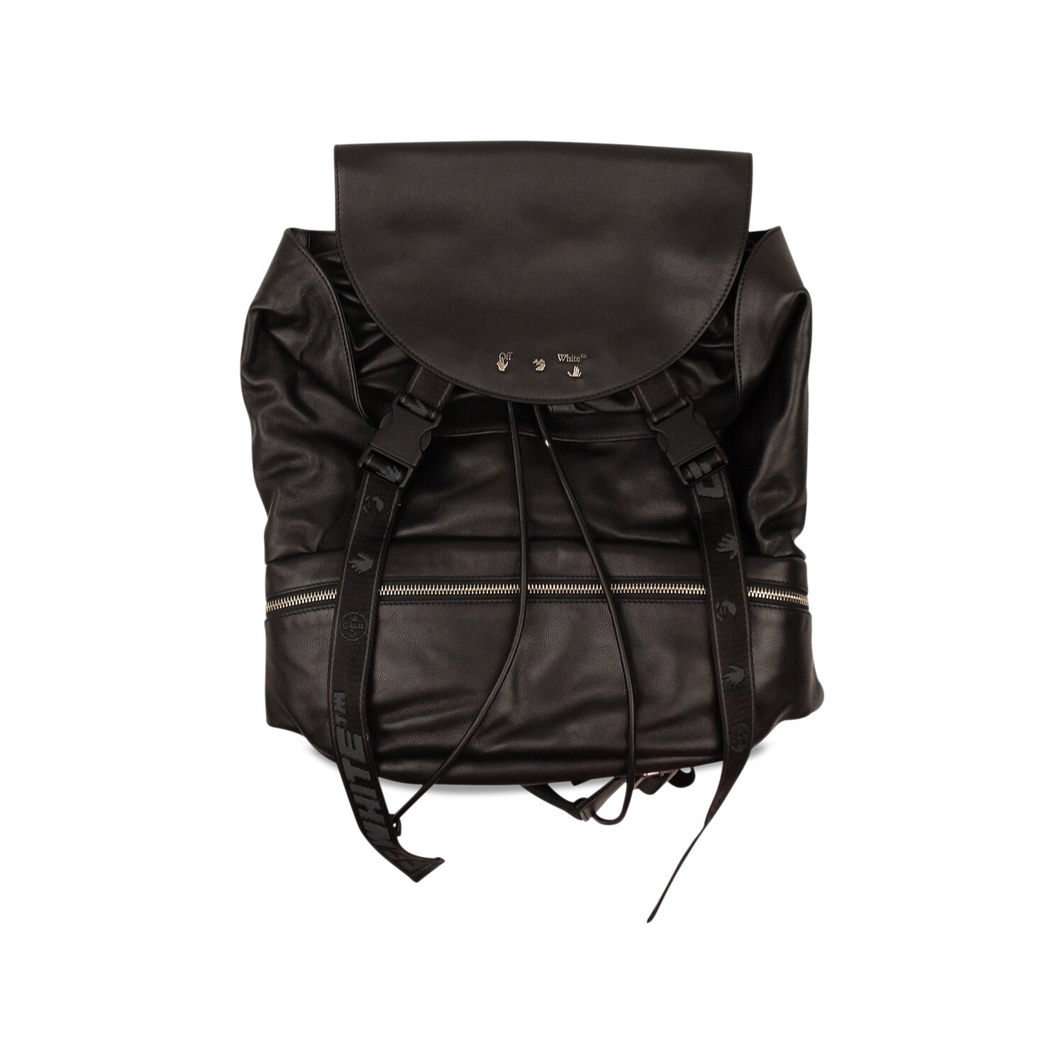 

Off-White Кожаный рюкзак с логотипом, Черный