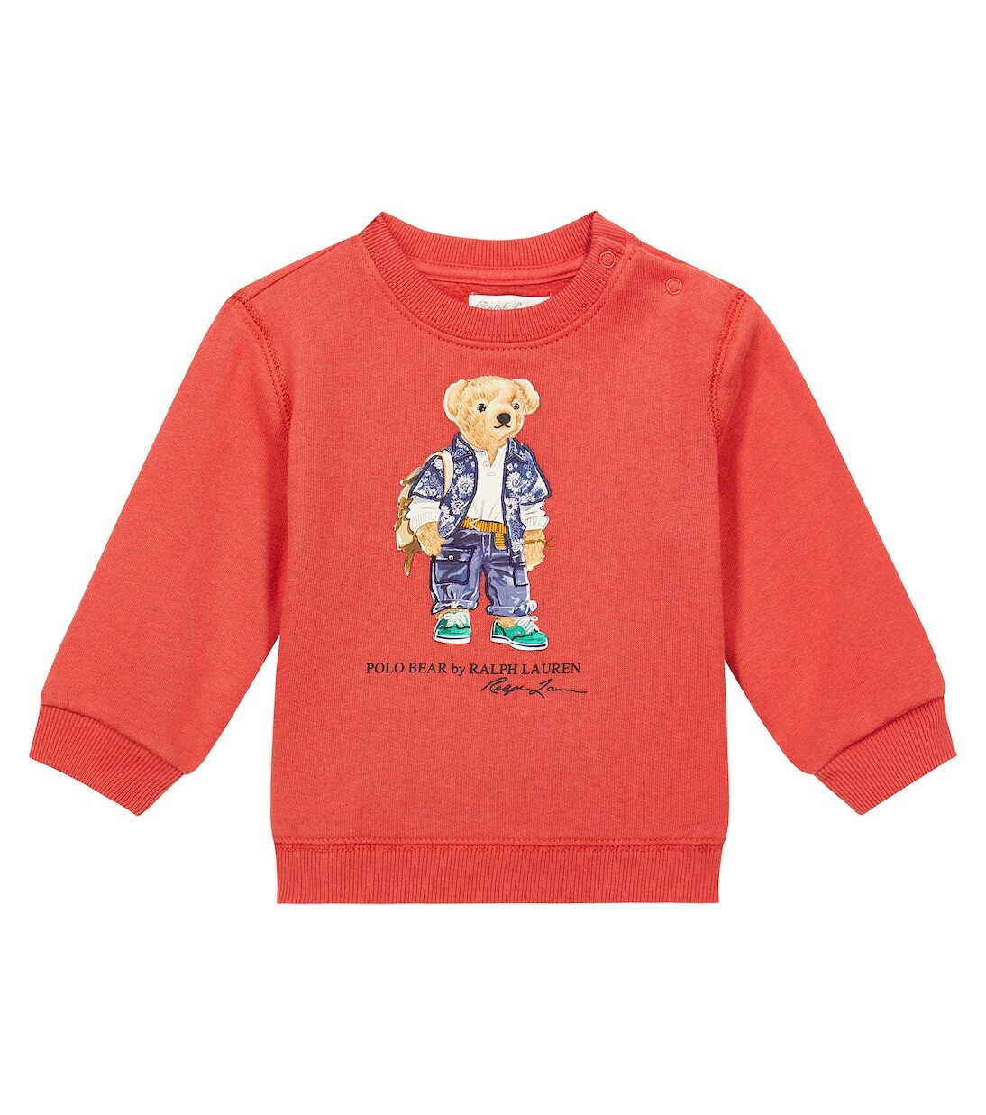 Хлопковая толстовка-поло с медвежонком baby polo Polo Ralph Lauren Kids, красный