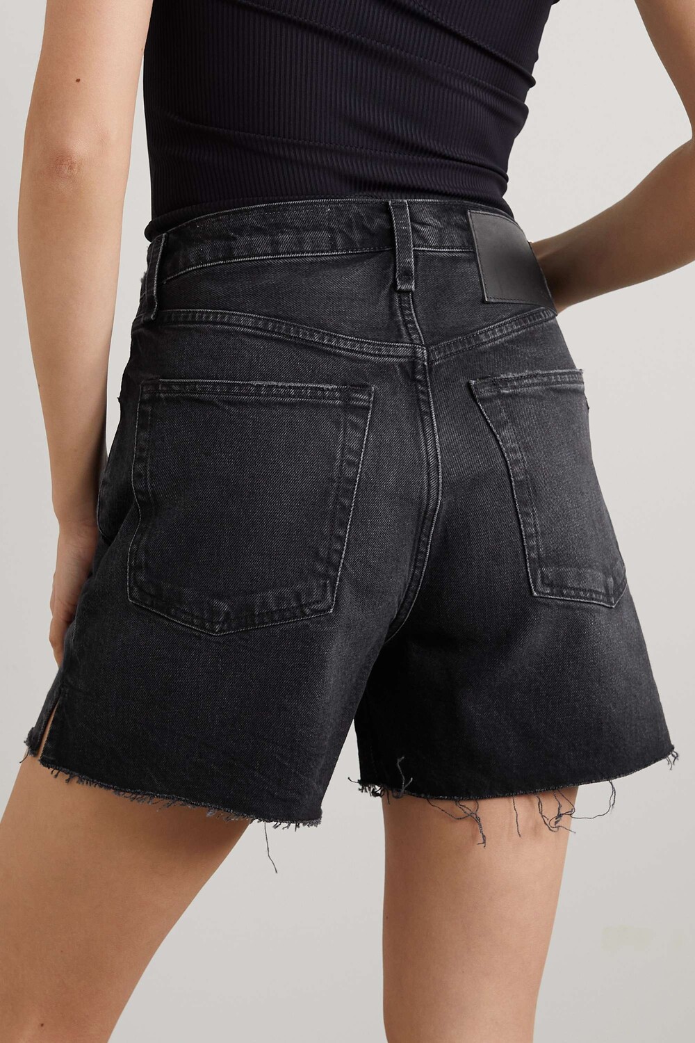 

RAG & BONE джинсовые шорты с эффектом потертости Vintage Cut Off, черный