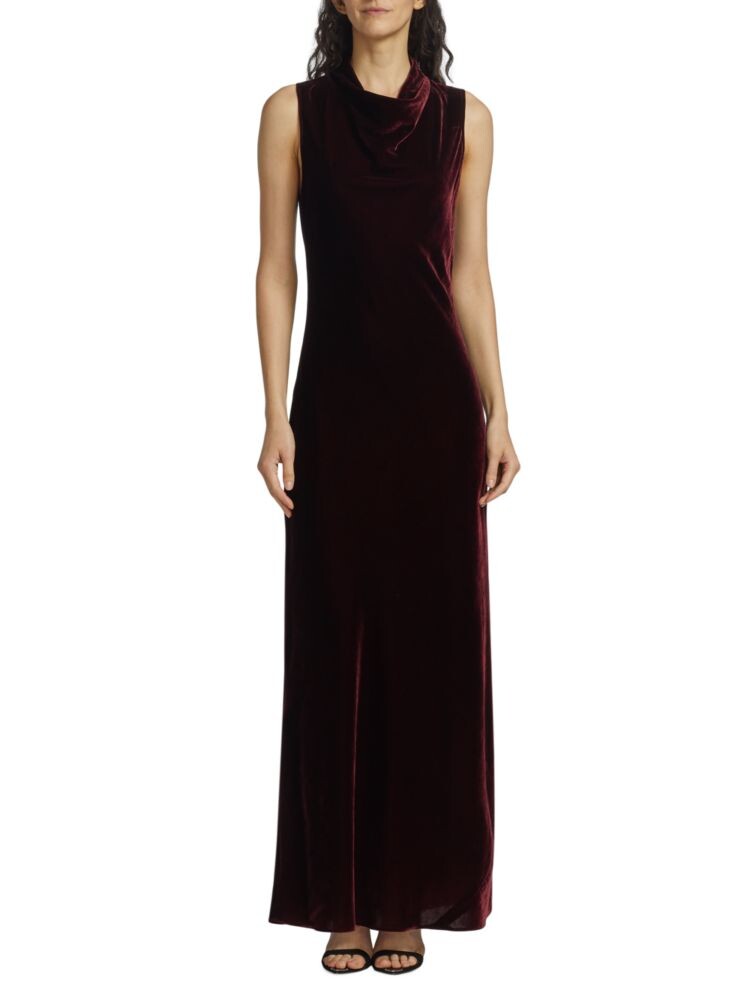 

Бархатное платье макси Kura Veronica Beard, цвет Merlot