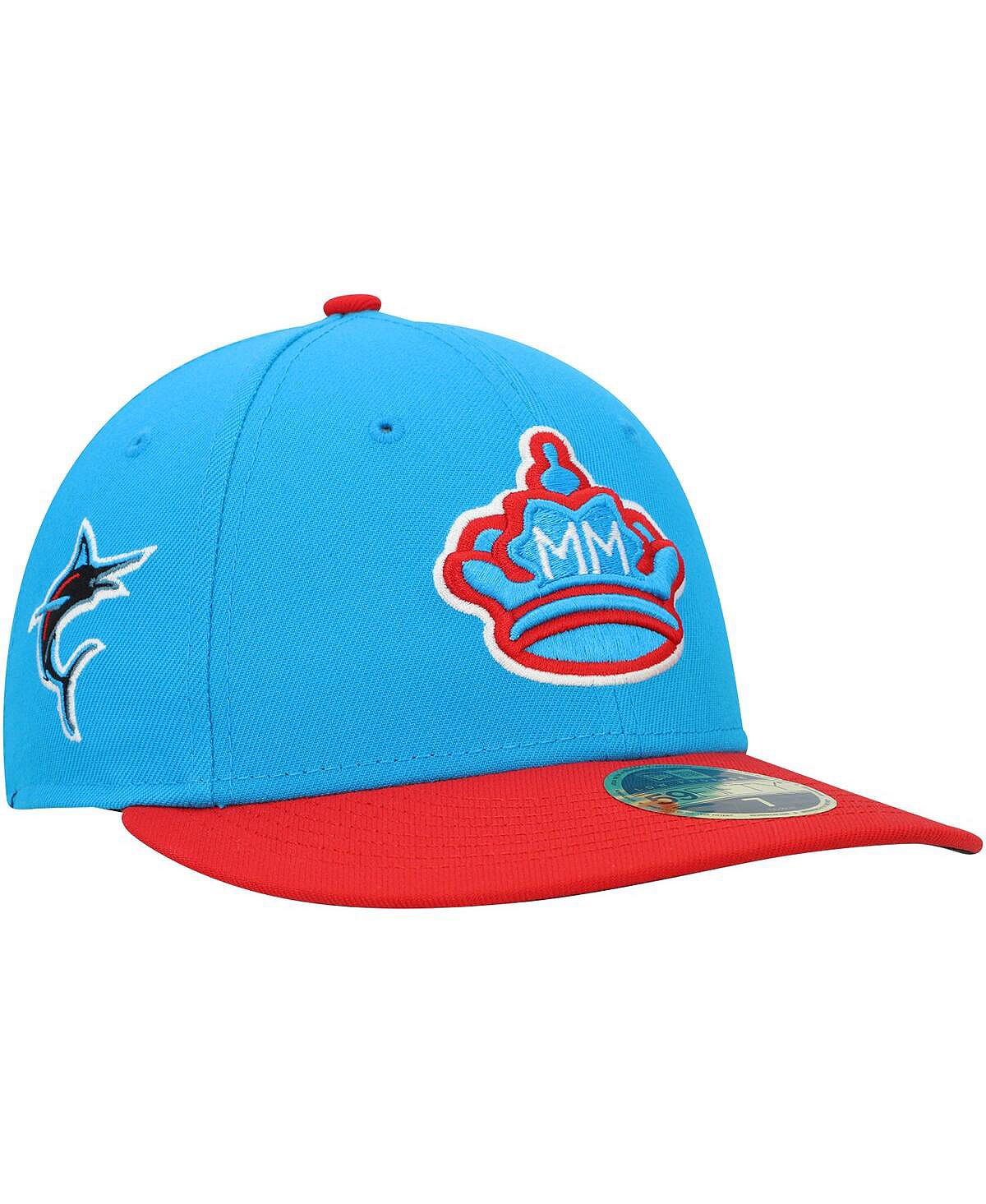 Мужская синяя, красная приталенная шляпа Miami Marlins City Connect 59FIFTY New Era