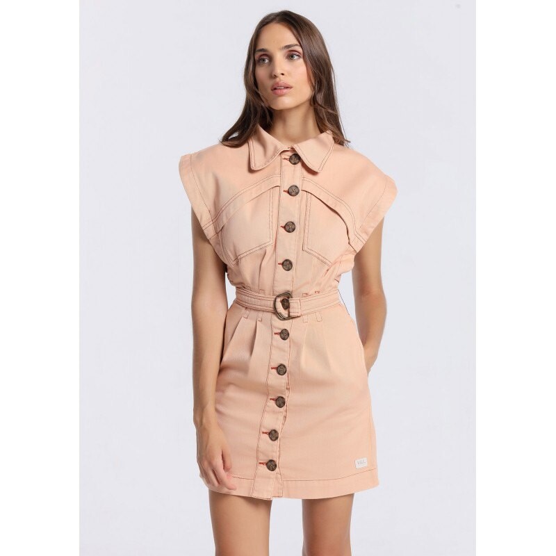 

Короткое платье Victorio & Lucchino 134686-3590-737 Buttoned Up Short Sleeve, розовый