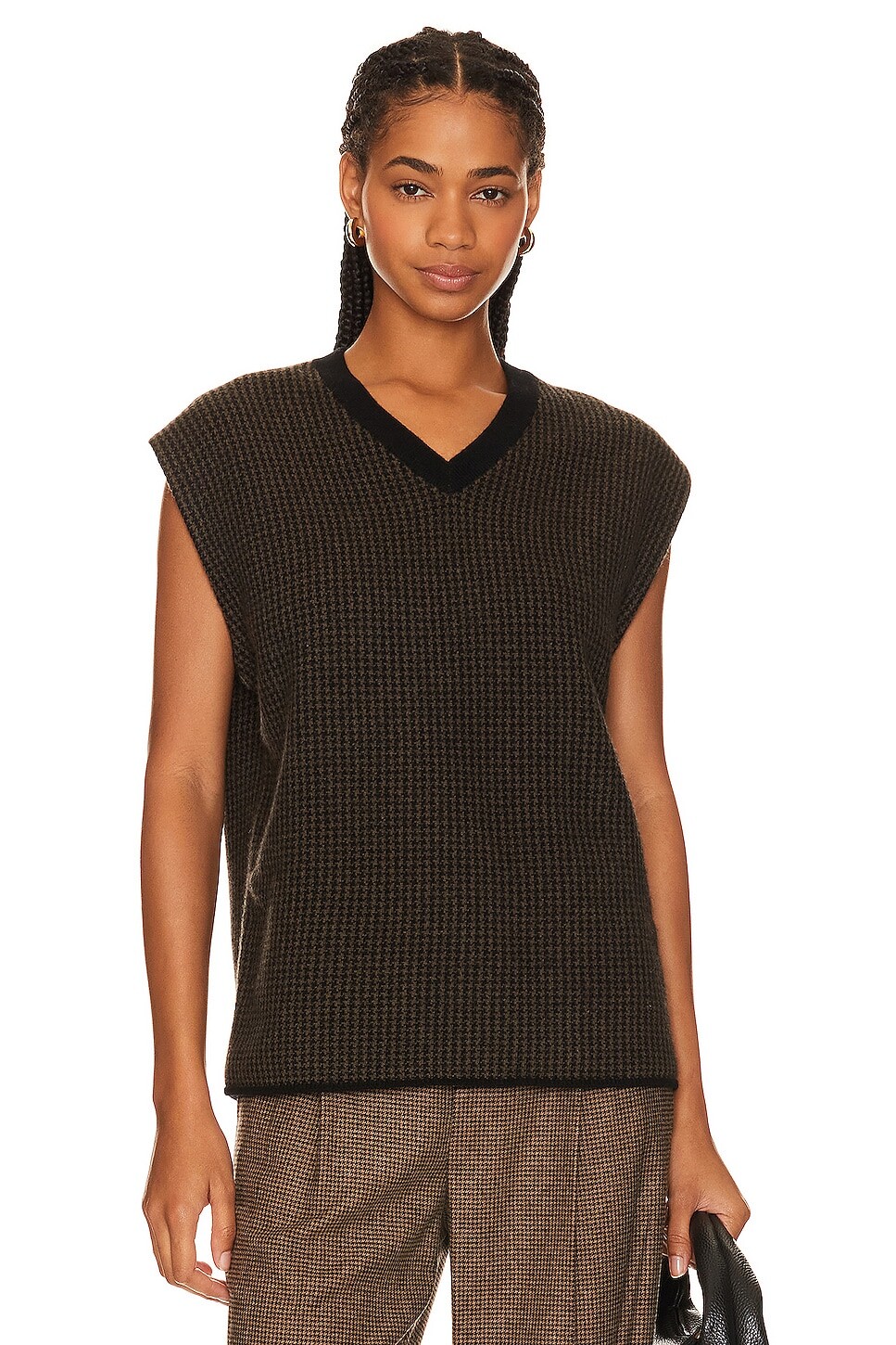 

Жилет Vince Houndstooth Stitch, цвет Vine Combo
