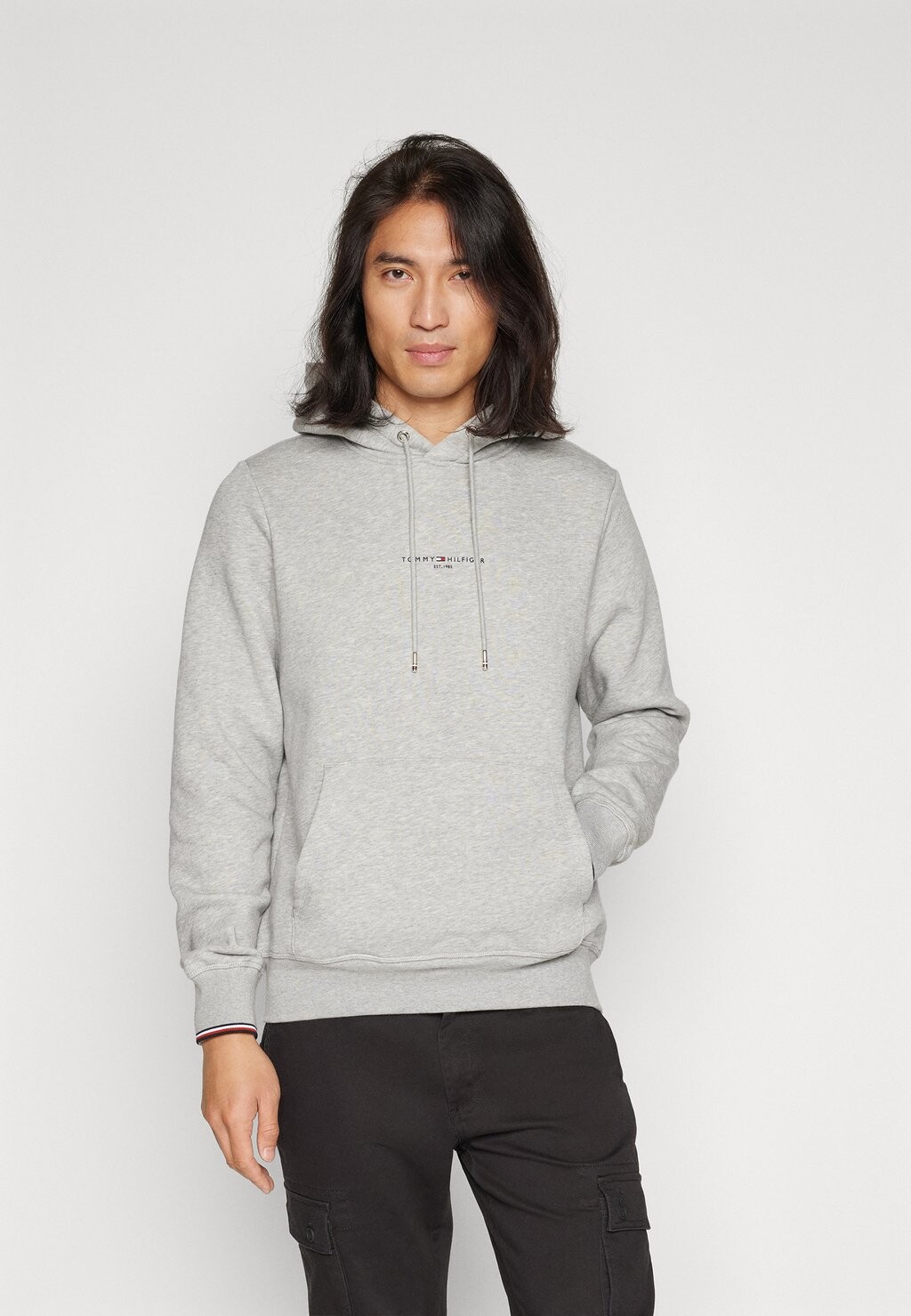 

Толстовка Tommy Hilfiger TIPPED HOODY LOGO, цвет light grey heather