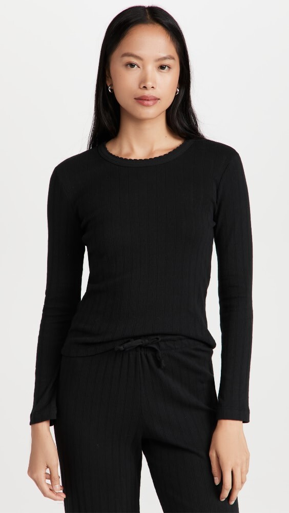 

Футболка Leset Pointelle Slim Fit Long Sleeves, черный